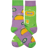TACOS & TEQUILA Adult Unisex Mismatched Socks With JALAPEÑOS PRIMITIVES BY KATHY Brand