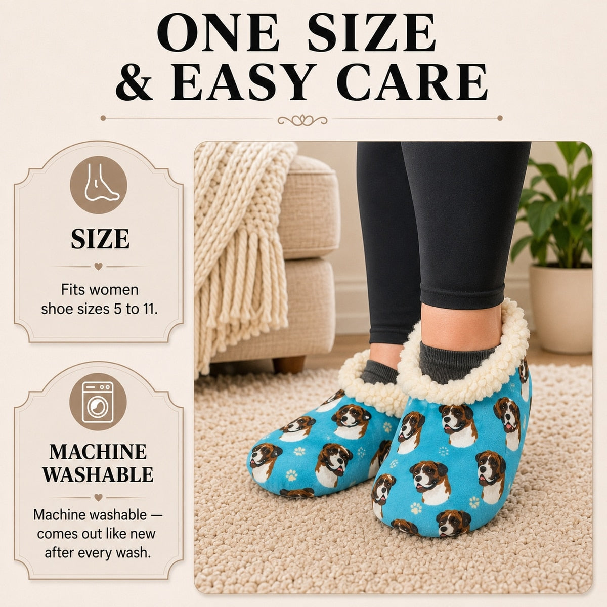 BOXER Dog Ladies Non-Slip Slippers COMFIES BRAND By E&S Pets
