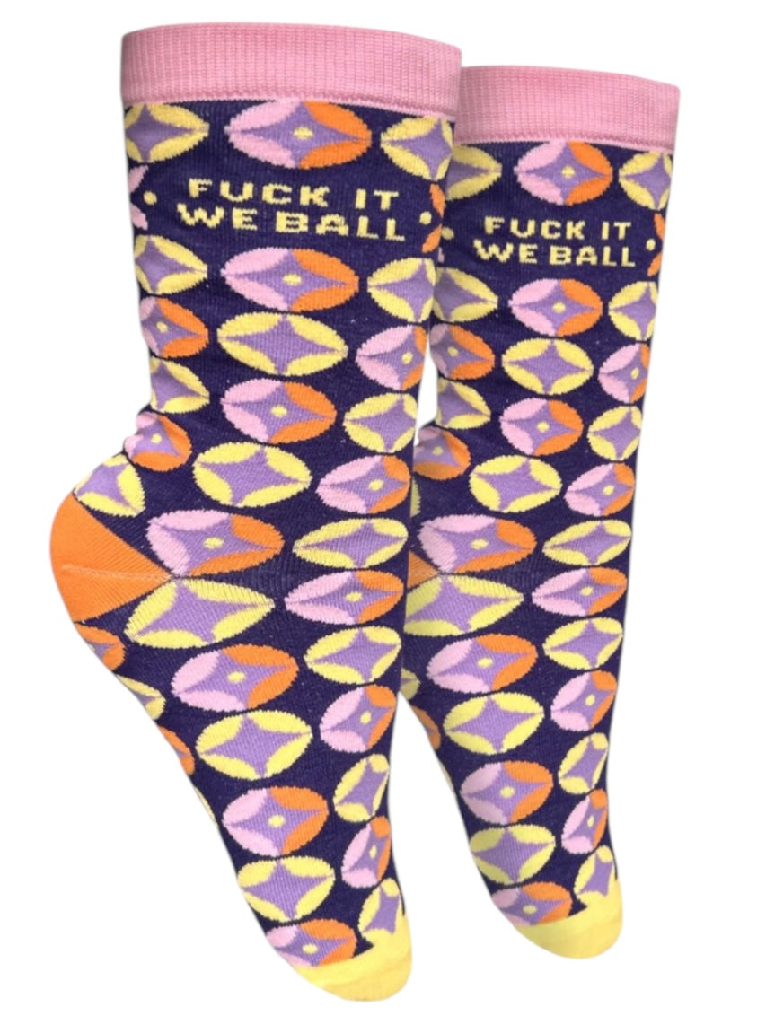GROOVY THINGS Co. Brand Ladies FUCK IT WE BALL Socks - Novelty Socks And Slippers