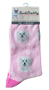 MALTESE Dog Unisex Socks By E&S Pets CHOOSE SOCK DADDY, LIFE IS BETTER - Novelty Socks And Slippers