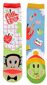 PALS SOCKS Brand UNISEX JULIUS & SAM Mismatched Gripper Bottom Socks (CHOOSE SIZE) By PAUL FRANK - Novelty Socks for Less
