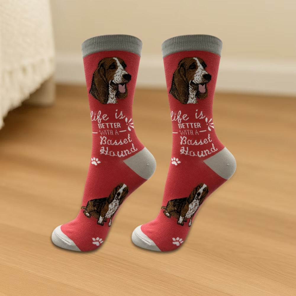 BASSET HOUND Dog Adult Unisex Socks By E&S Pets Choose Style