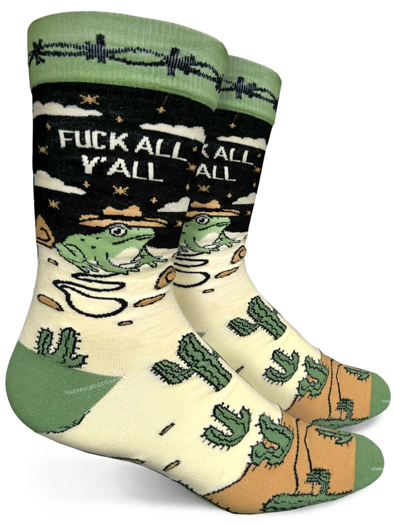 GROOVY THINGS CO. Men’s FUCK ALL Y’ALL Socks - Novelty Socks And Slippers