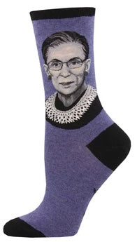 SOCKSMITH Brand Ladies RBG Socks RUTH BADER GINSBURG PORTRAIT - Novelty Socks And Slippers