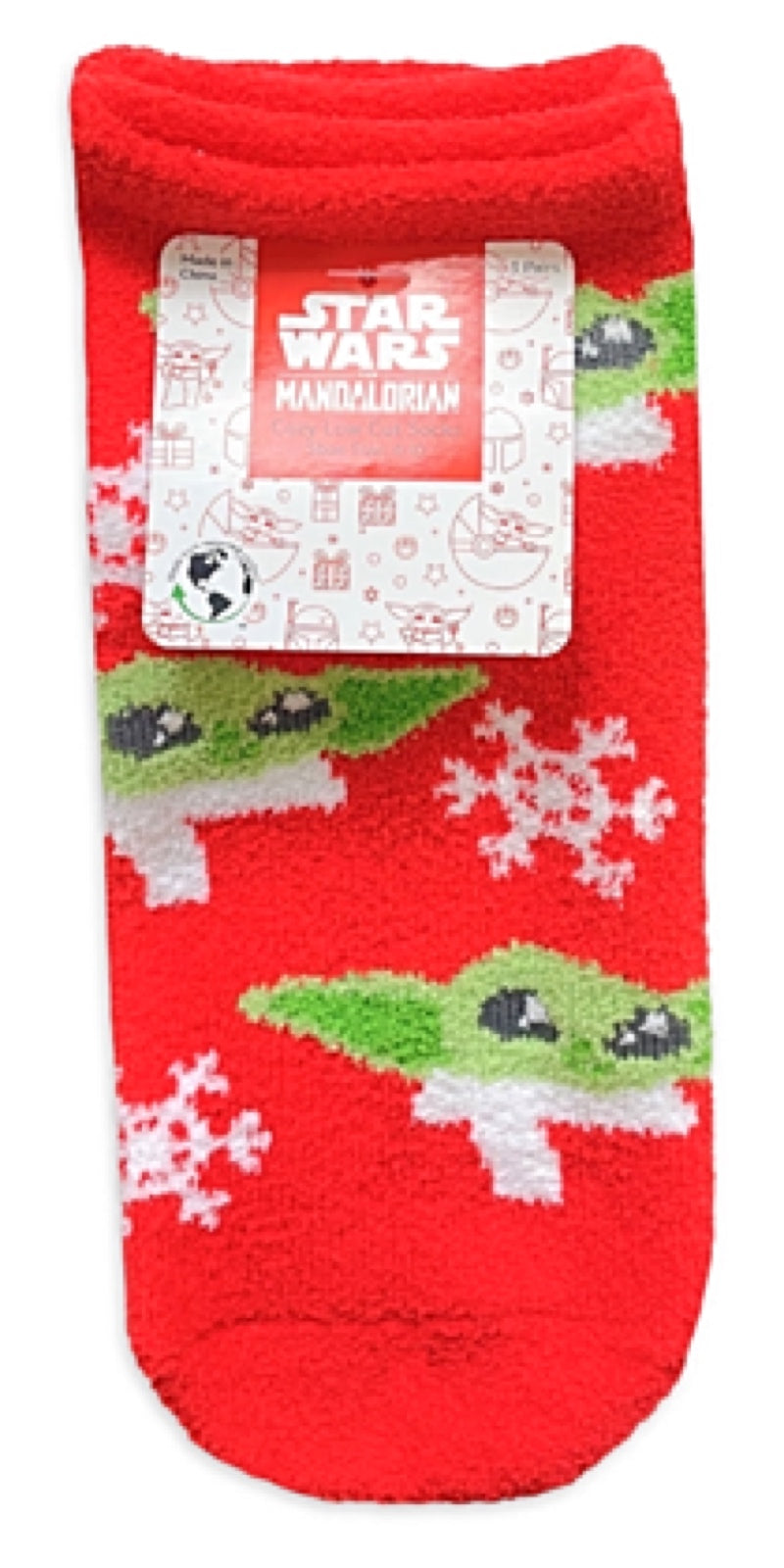Disney THE MANDALORIAN Ladies BABY YODA CHRISTMAS 3 Pair Of Cozy Low Cut Socks - Novelty Socks And Slippers