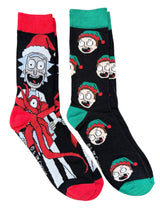 RICK & MORTY Men’s CHRISTMAS 2 Pair Of Socks With OCTOPUS Adult Swim - Novelty Socks And Slippers