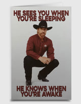 CHUCK NORRIS Christmas Greeting Card HE SEES YOU WHEN YOU’RE SLEEPING - Novelty Socks And Slippers