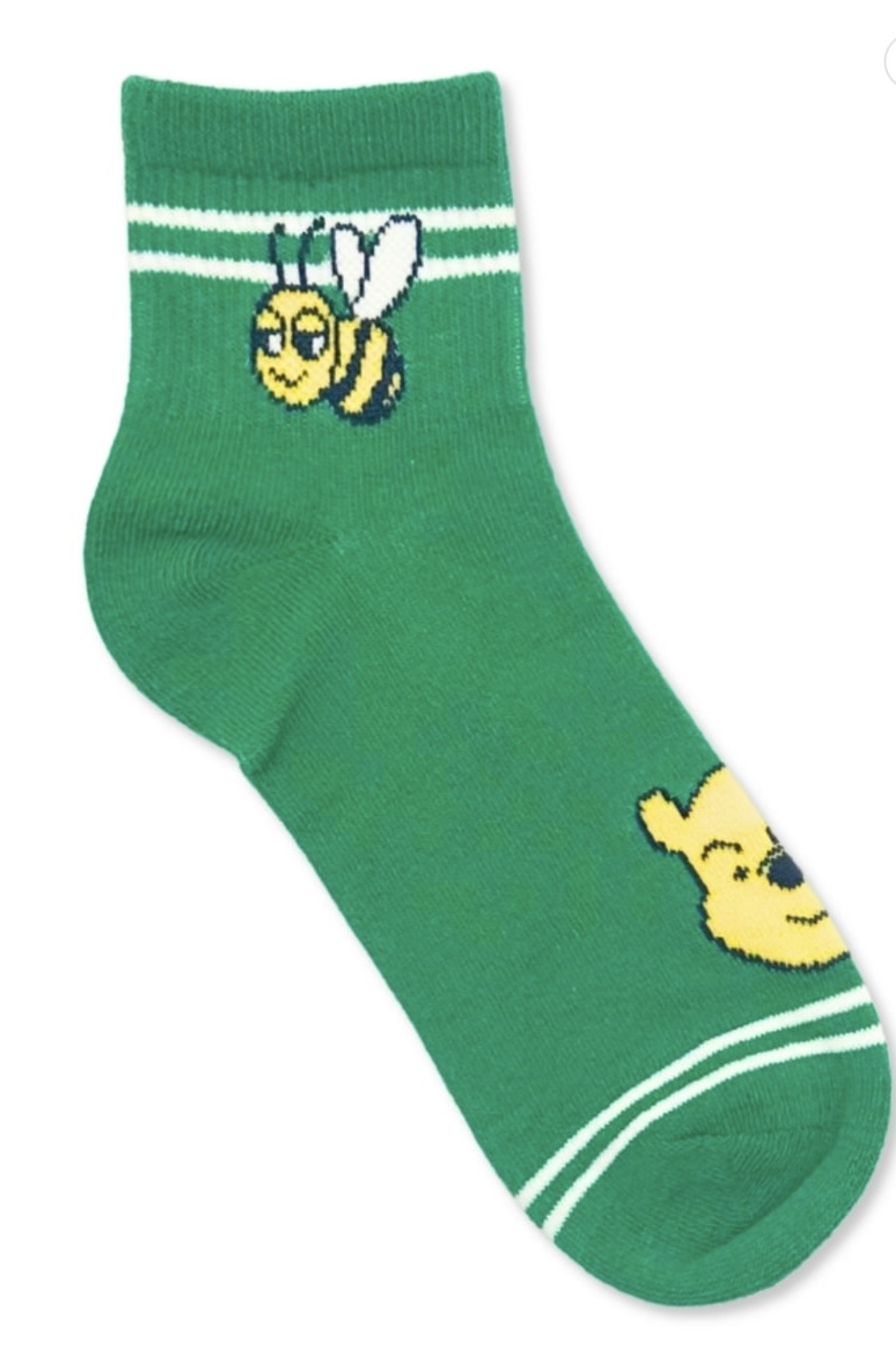 Disney Winnie The Pooh Ladies 2 Pair Of Crew Socks Eyeore & Honey Bee
