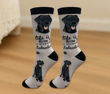 BLACK LABRADOR Dog Adult Unisex Socks By E&S Pets Choose Style