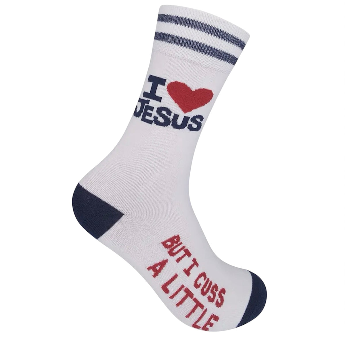 I LOVE JESUS BUT I CUSS A LITTLE Adult Unisex Socks FUNATIC Brand - Novelty Socks And Slippers