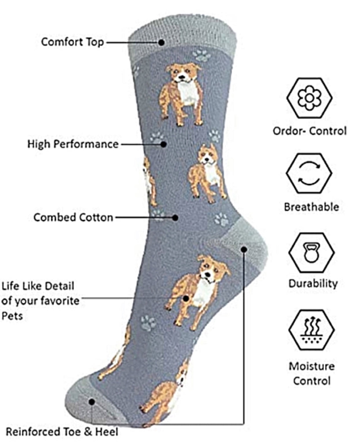 PIT BULL Dog Unisex Socks By E&S Pets CHOOSE SOCK DADDY, HAPPY TAILS, LIFE IS BETTER - Novelty Socks for Less