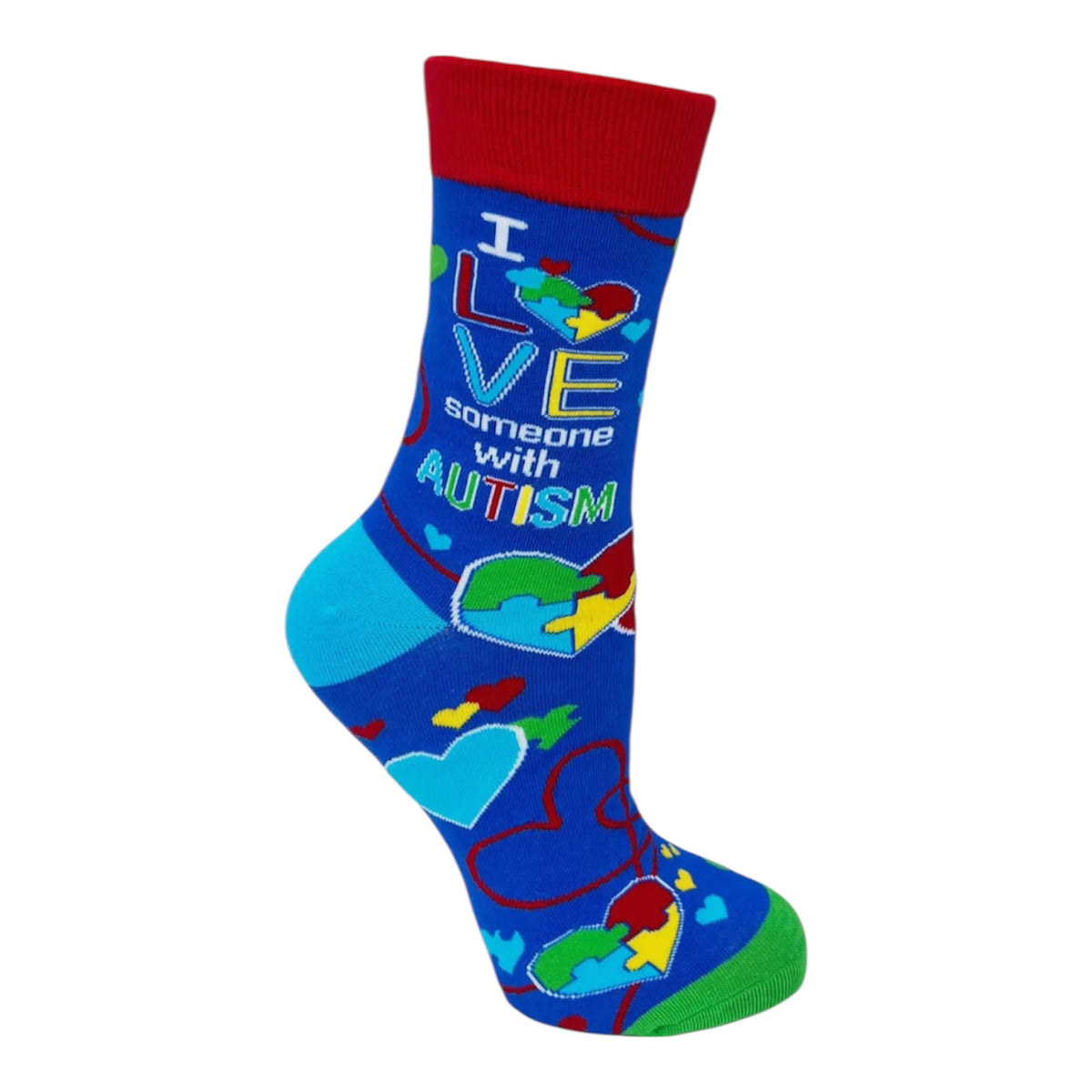 I LOVE SOMEONE WITH AUTISM Ladies Socks FABDAZ Brand (Choose Style) - Novelty Socks And Slippers