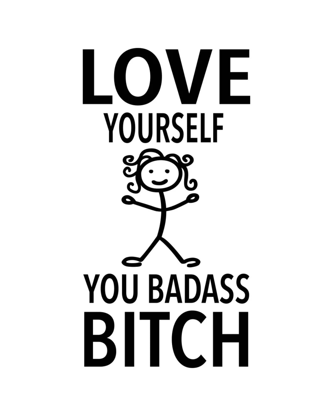HEY NOW Brand By Fabdaz LOVE YOURSELF YOU BADASS BITCH Kitchen Tea Towel - Novelty Socks And Slippers