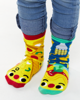 PIZZA & PASTA Unisex Toddler-Tween Mismatched Gripper Bottom Socks PALS SOCKS Brand (CHOOSE SIZE) - Novelty Socks And Slippers