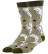 OOOH YEAH Brand Men’s WHITE FOX SQUIRREL Socks With ACORNS ‘NUTTY BUT NICE’ - Novelty Socks And Slippers