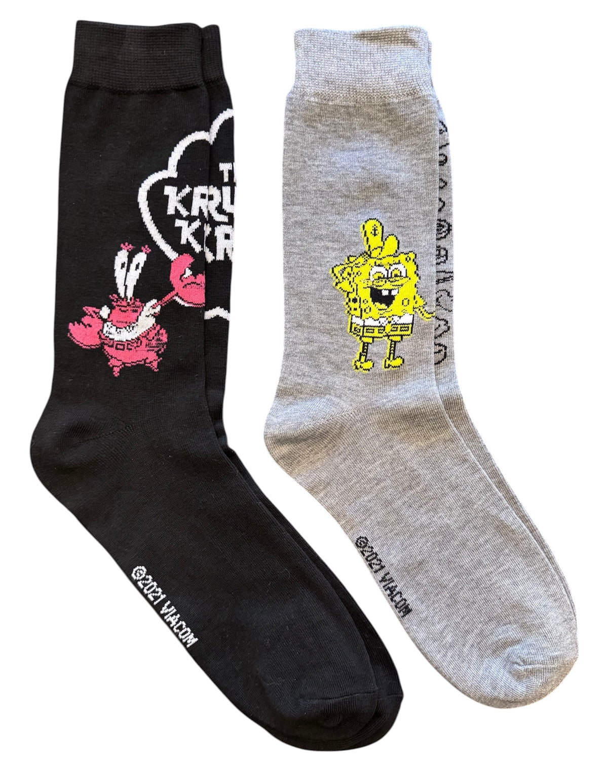 SPONGEBOB SQUAREPANTS Men’s 2 Pair Of Socks MR. KRABS & SPONGEBOB ‘THE KRUSTY KRAB’ - Novelty Socks And Slippers