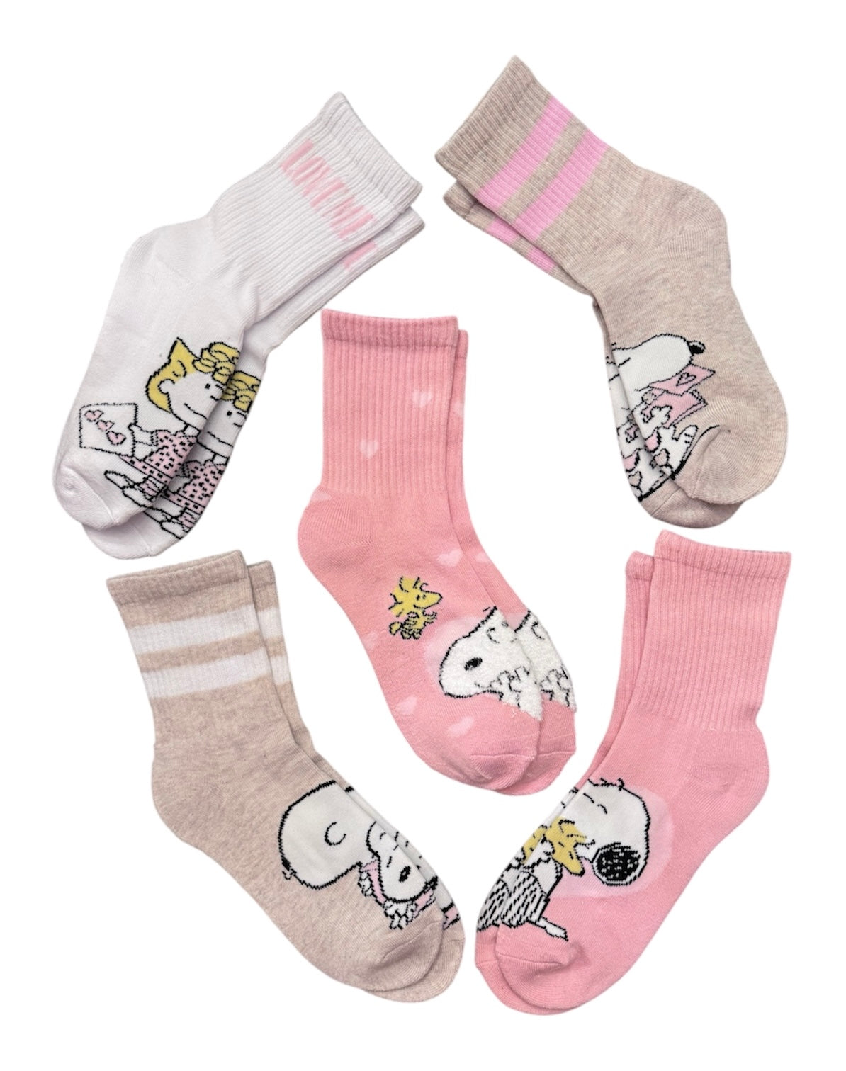 PEANUTS Ladies VALENTINES DAY 5 Pair Of Socks SALLY BROWN ‘LOVE ME’ - Novelty Socks And Slippers