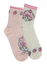 STRAWBERRY SHORTCAKE Ladies 2 Pair Of Socks - Novelty Socks And Slippers