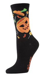 PUMPKIN TREATS Ladies Halloween Socks MeMoi Brand - Novelty Socks And Slippers