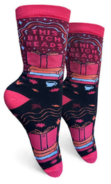 GROOVY THINGS Co. Brand Ladies THIS BITCH READS Socks - Novelty Socks And Slippers
