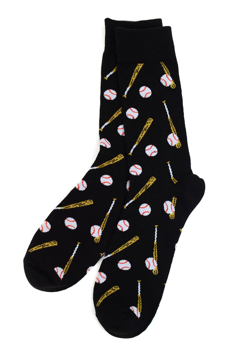 BASEBALL Men's Socks BASEBALLS ALL OVERPARQUET BRAND (CHOOSE COLOR) - Novelty Socks And Slippers