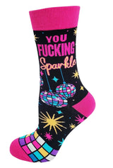 YOU FUCKING SPARKLE Ladies Socks Fabdaz Brand