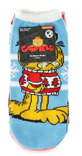 GARFIELD & ODIE Ladies Christmas 3 Pair Of No Show Socks - Novelty Socks And Slippers