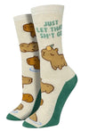 JUST LET THAT SH*T GO Ladies CAPYBARA Socks SOCK HARBOR Brand - Novelty Socks And Slippers