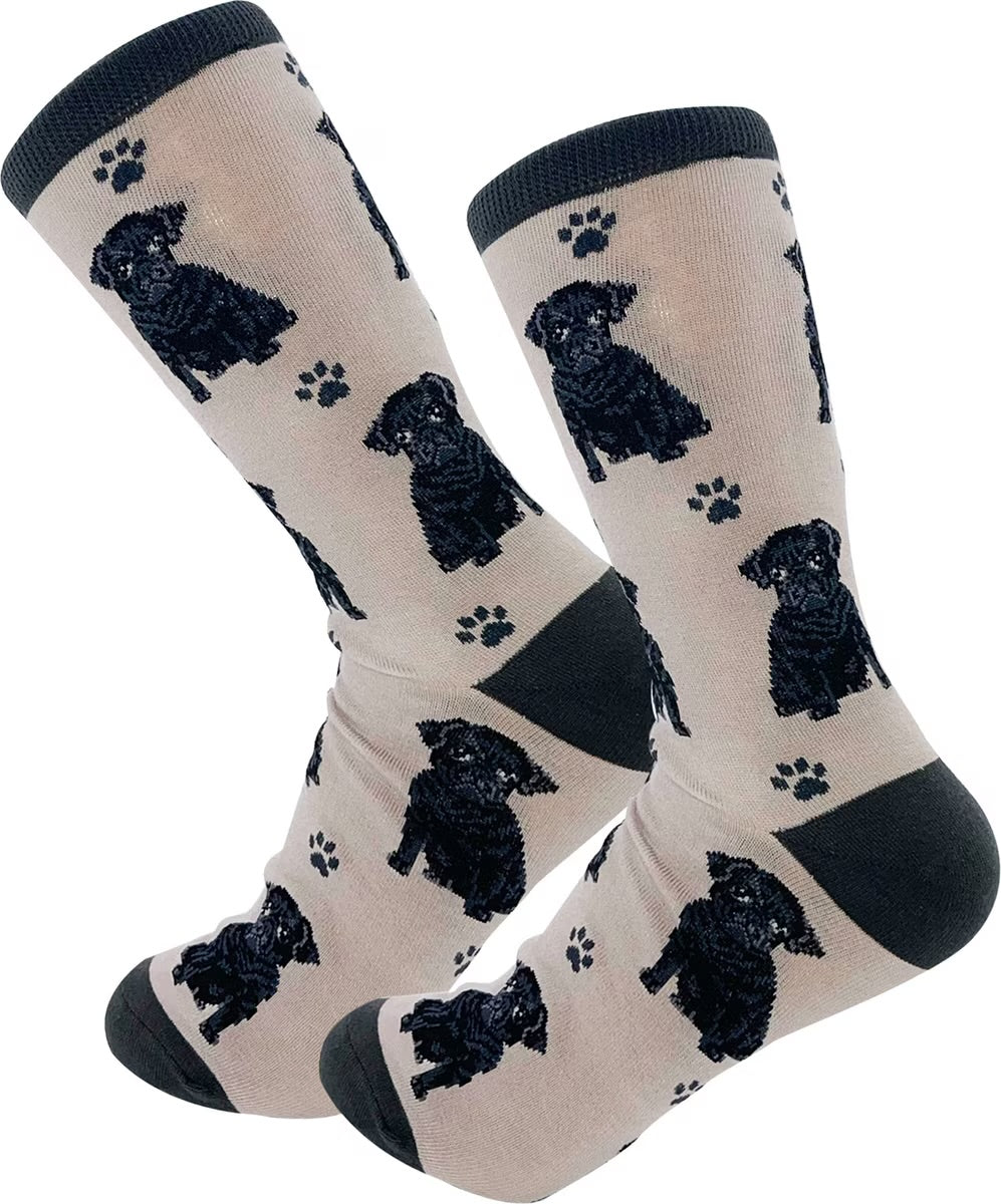 BLACK PUG Dog Adult Unisex Socks By E&S Pets Choose Style