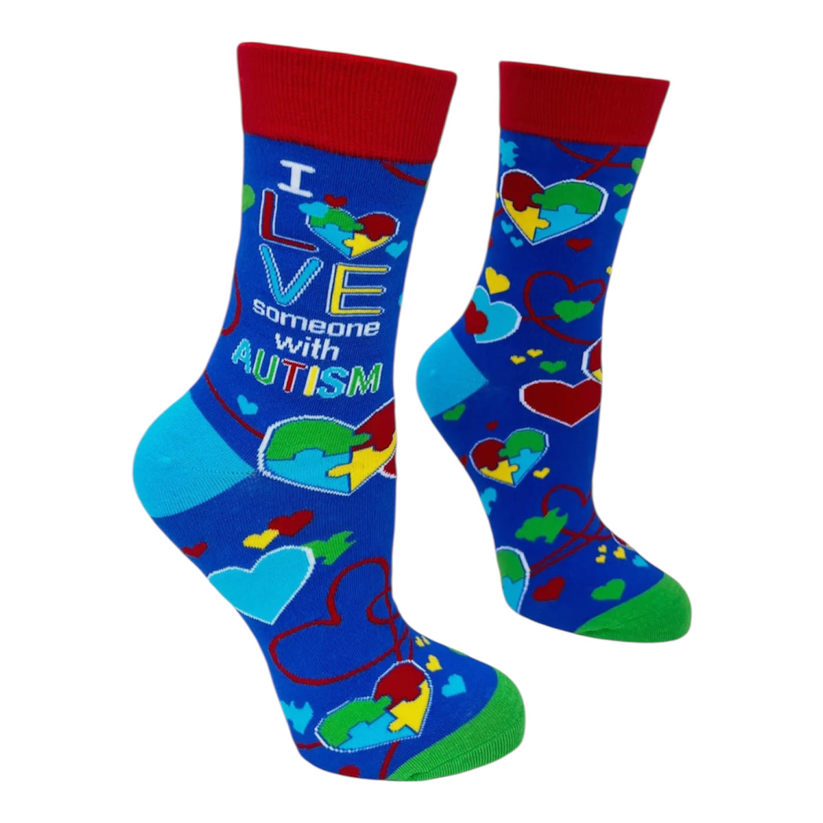 I LOVE SOMEONE WITH AUTISM Ladies Socks FABDAZ Brand (Choose Style) - Novelty Socks And Slippers