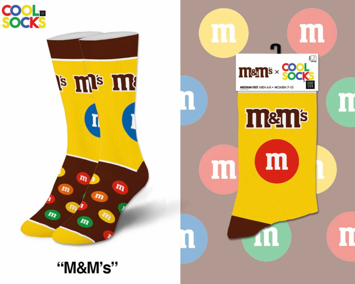 M&M’S Candy Unisex Socks COOL SOCKS Brand (CHOOSE SIZE) - Novelty Socks And Slippers