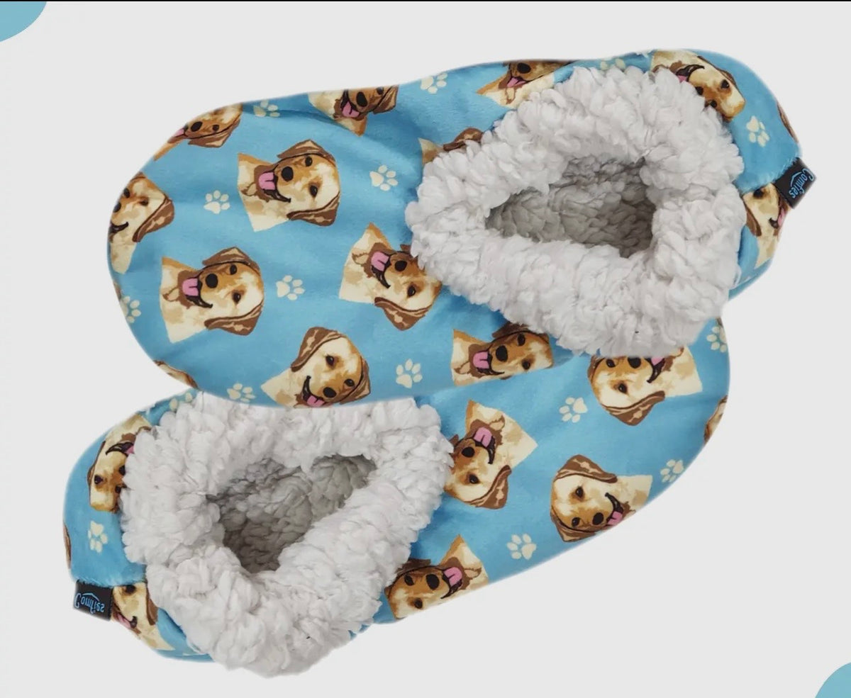 YELLOW LABRADOR DOG Ladies Non-Slip SLIPPERS COMFIES BRAND By E&S Pets - Novelty Socks And Slippers