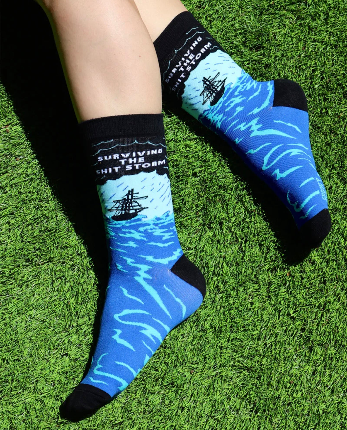 SURVIVING THE SHIT STORM Ladies Socks GROOVY THINGS Brand - Novelty Socks And Slippers