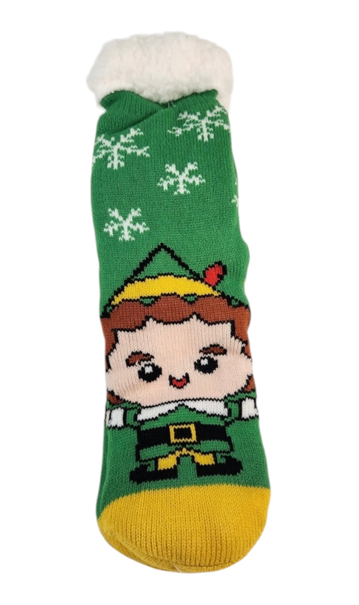 ELF THE MOVIE LADIES CHRISTMAS SHERPA LINED GRIPPER BOTTOM SLIPPER SOCKS