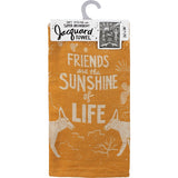 PRIMITIVES BY KATHY ‘FRIENDS ARE THE SUNSHINE OF LIFE’ Kitchen Tea Towel - Novelty Socks And Slippers