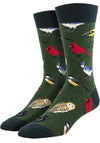 SOCKSMITH Brand Men’s BIRD IS THE WORD SOCKS Cardinal, Blue Jays, Owls - Novelty Socks And Slippers