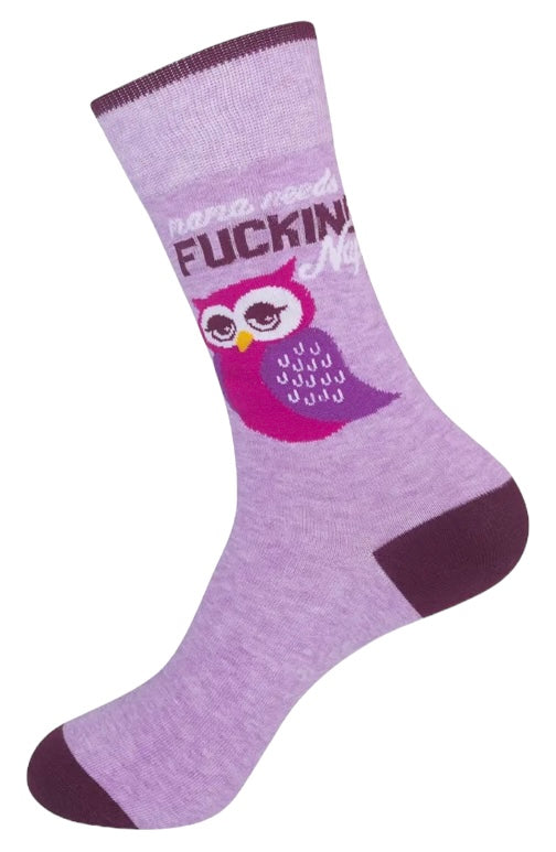 FUNATIC Brand Unisex ‘MAMA NEEDS A FUCKING NAP RELAX, THE KIDS CAN’T READ’ Socks - Novelty Socks And Slippers