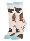 OOOH YEAH Brand Ladies FREE HUGS Socks SKUNK & PORCUPINE - Novelty Socks And Slippers