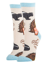 OOOH YEAH Brand Ladies FREE HUGS Socks SKUNK & PORCUPINE - Novelty Socks And Slippers
