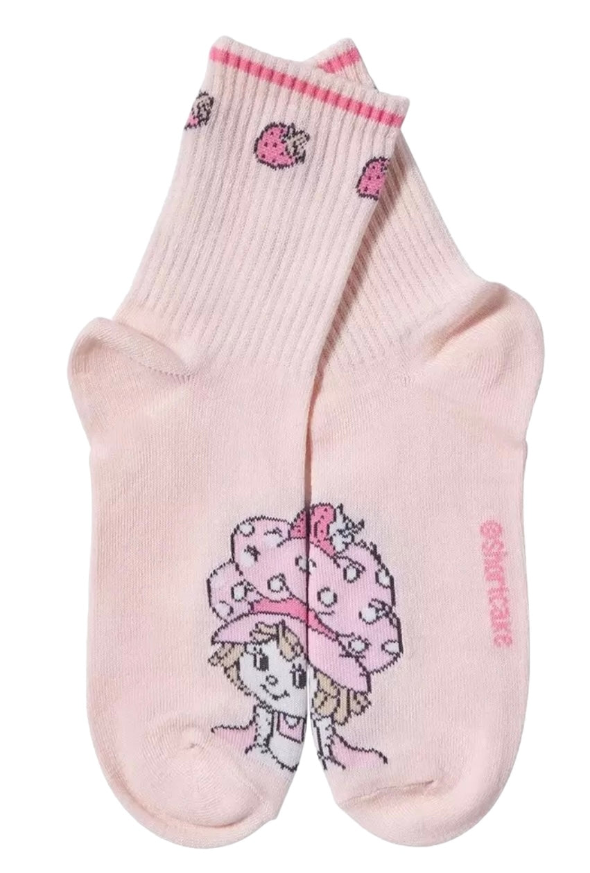 STRAWBERRY SHORTCAKE Ladies 2 Pair Of Socks - Novelty Socks And Slippers