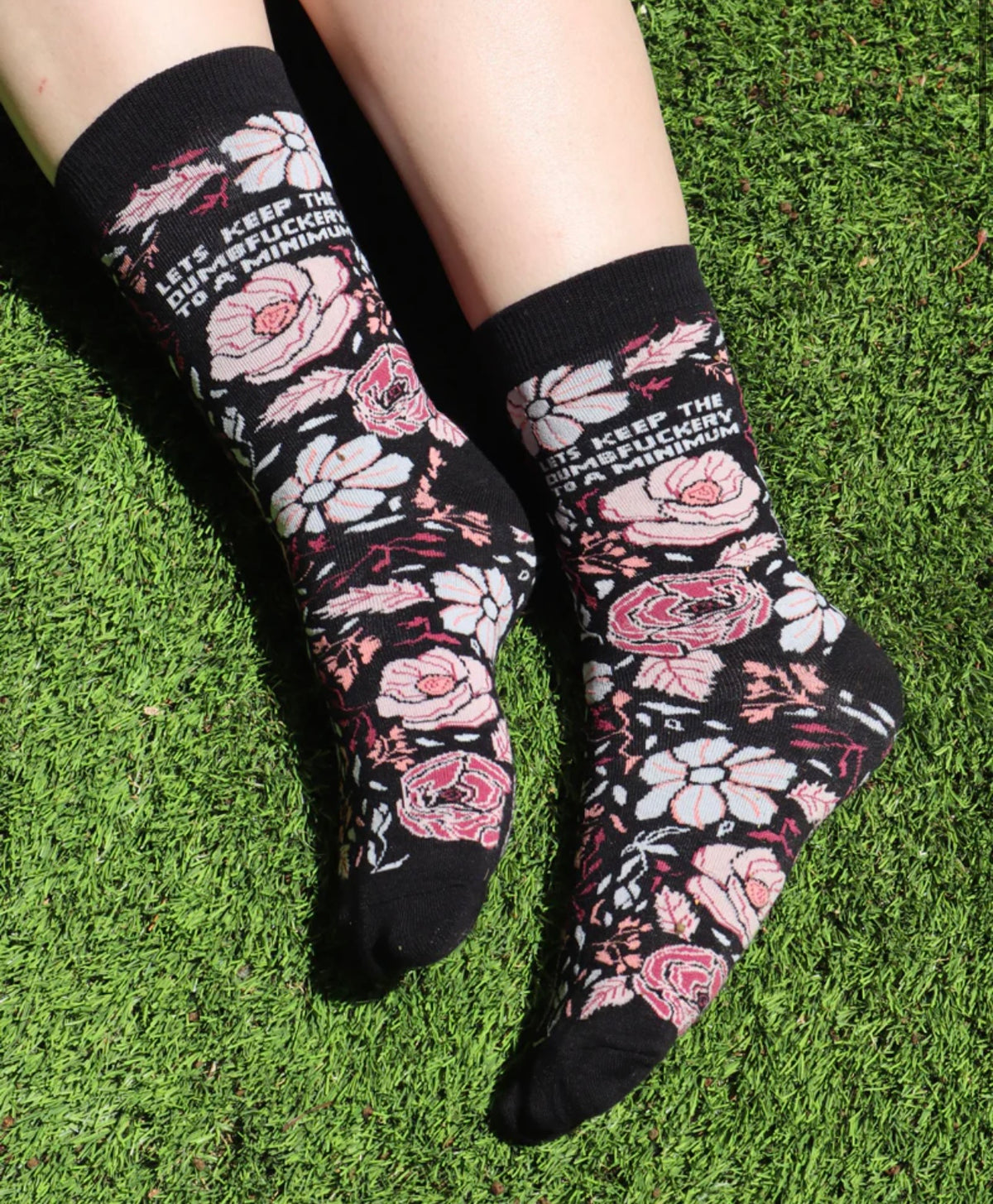 GROOVY THINGS Brand Ladies LET’S KEEP THE DUMBFUCKERY TO A MINIMUM Socks - Novelty Socks And Slippers