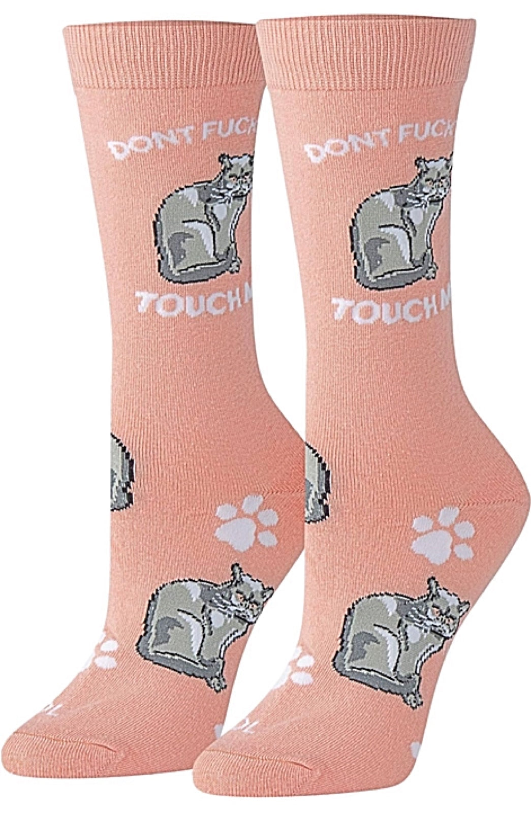 COOL SOCKS BRAND Ladies Cat DON’T FUCKING TOUCH ME Socks - Novelty Socks for Less