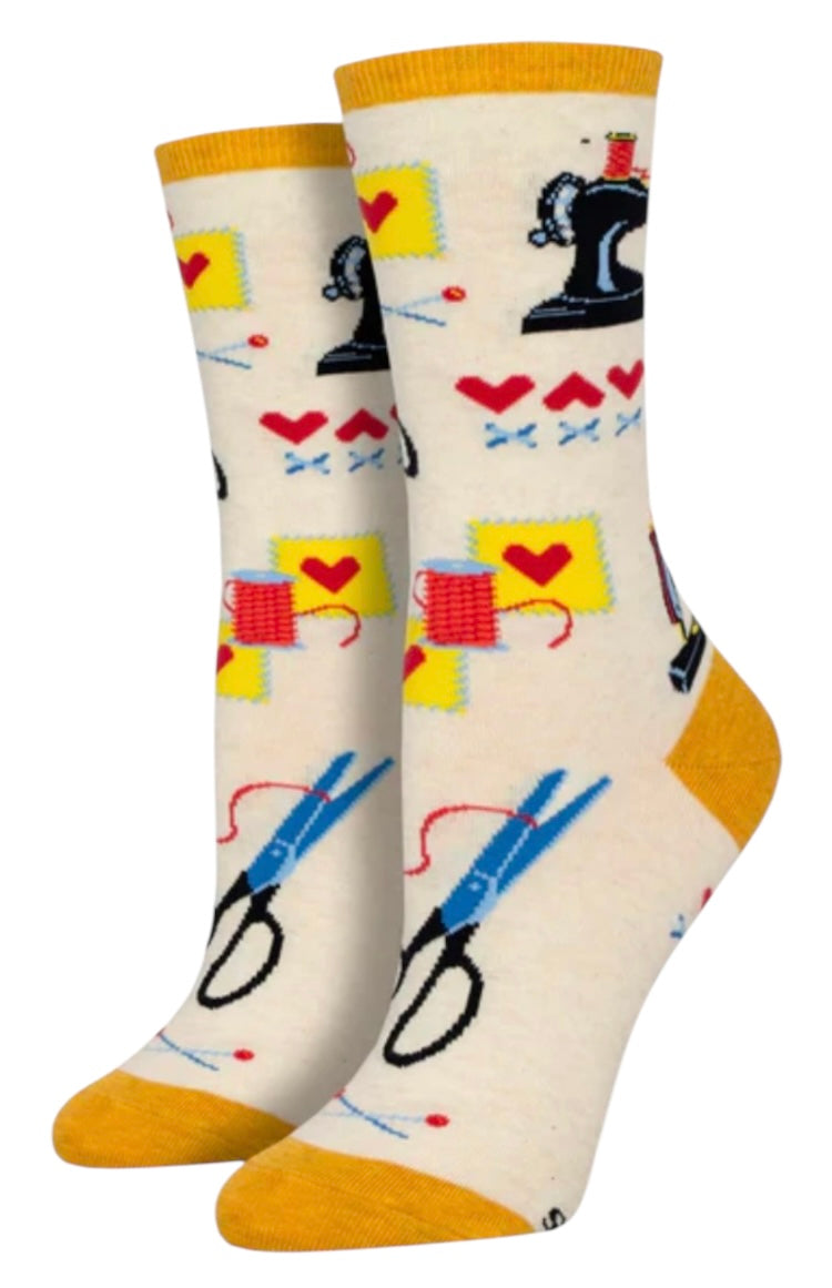 SOCKSMITH Brand Ladies SEWING Socks SEW IN LOVE - Novelty Socks And Slippers