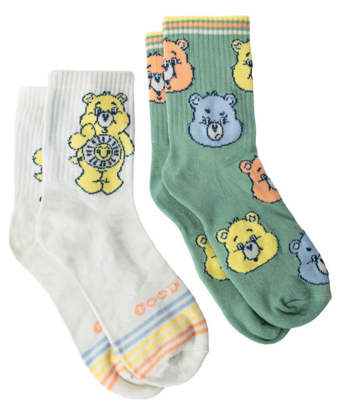 CARE BEARS Ladies 2 Pair Of Crew Socks GOOD VIBES