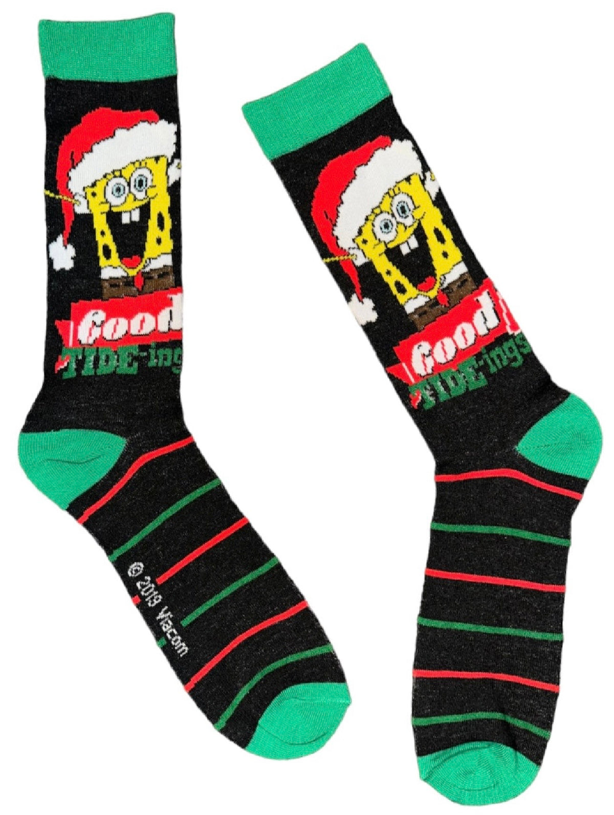SPONGEBOB SQUAREPANTS CHRISTMAS Men's PATRICK Socks 'SO LIT' (Choose Xmas Style)