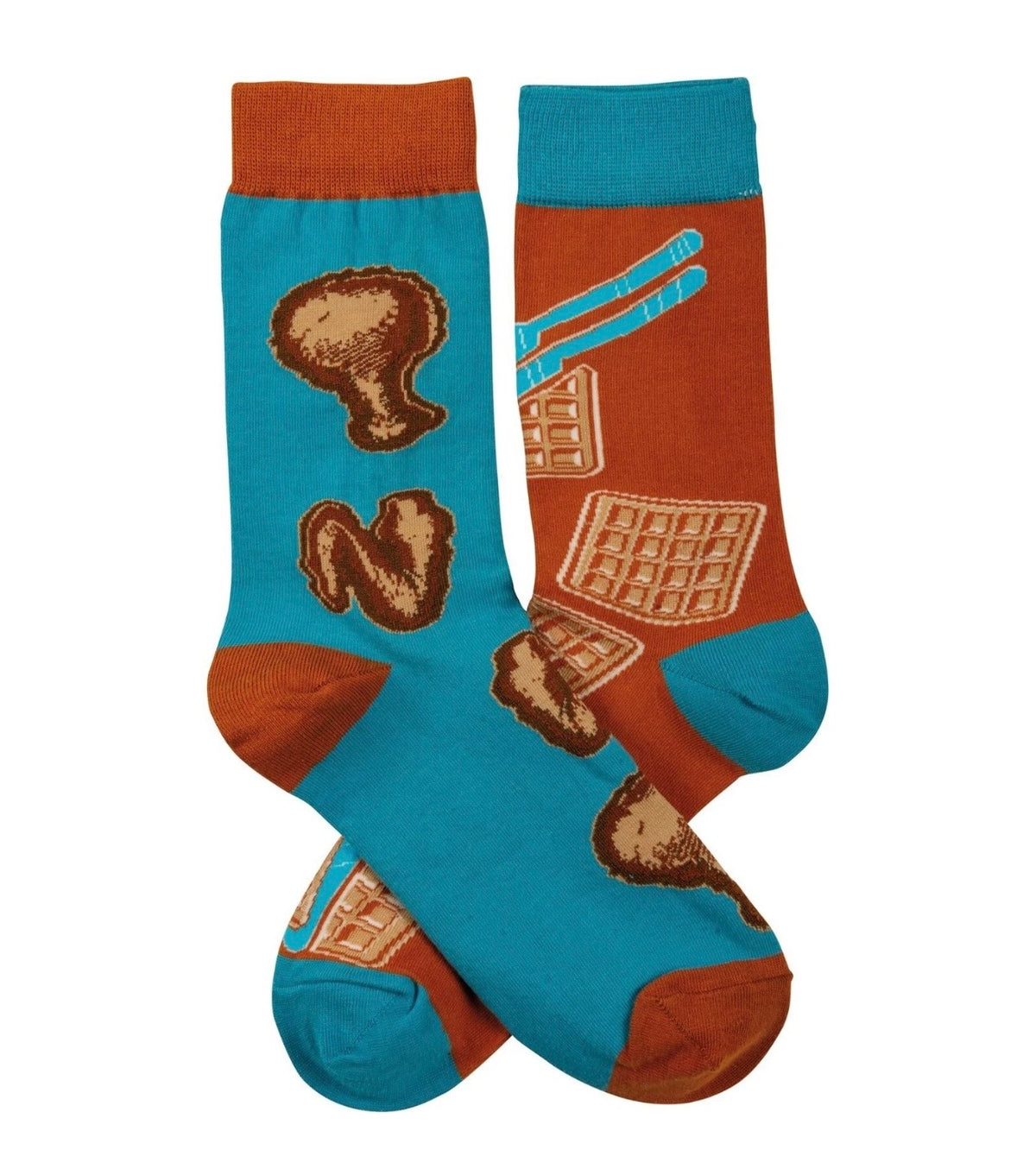 CHICKEN & WAFFLES Adult Unisex Mismatched Socks PRIMITIVES BY KATHY Brand