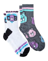 CARE BEARS Ladies 2 Pair Of Socks SHARE BEAR, CHEER BEAR, BEDTIME BEAR, GRUMPY BEAR - Novelty Socks And Slippers