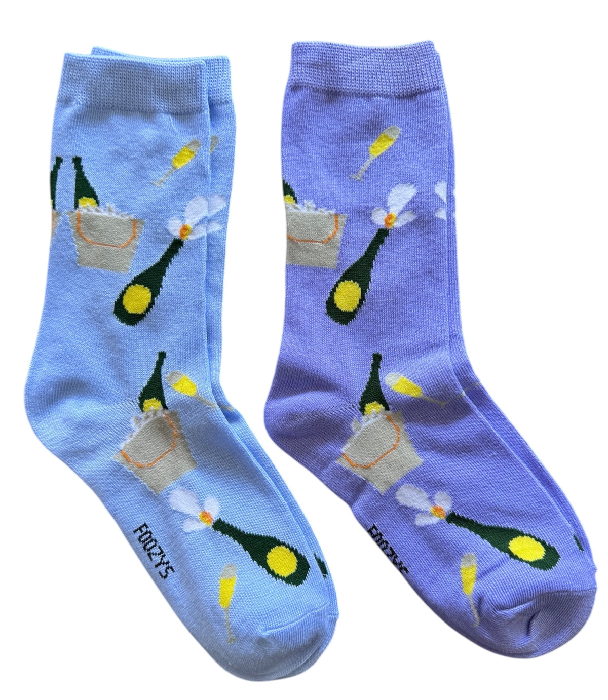 CHAMPAGNE TOAST LADIES 2 PAIR OF SOCKS FOOZYS BRAND CELEBRATING! - Novelty Socks And Slippers