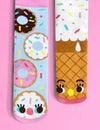 DONUT & ICE CREAM Unisex Kids MISMATCHED GRIPPER SOCKS PALS SOCKS Brand (CHOOSE SIZE) - Novelty Socks And Slippers