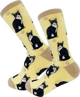 BLACK & WHITE CAT (TUXEDO) Adult Unisex Socks By E&S Pets Choose Style